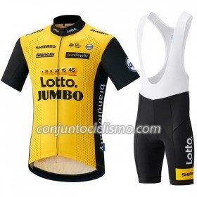 Conjunto Maillot + Culotte Corto con tirantes 2018 LottoNL-Jumbo Mujer N001